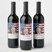 Ambtshalve Amerikaanse vlag Patriottisch Wijn Etiket (Flessen)