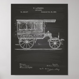  Ambulance 1889 Patent Art Chalkboard Poster