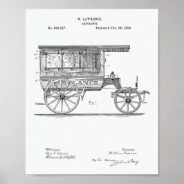  Ambulance 1889 Patent Art Witboek Poster