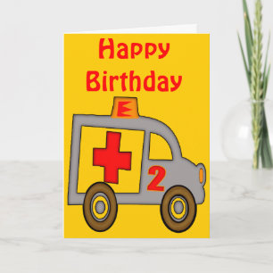 Ambulance 2nd Birthday Gifts Kaart