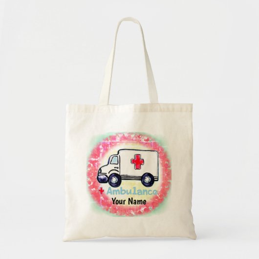 Ambulance aangepaste naam Boodschappentas Tote Bag (Voorkant)