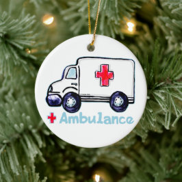 Ambulance aangepaste naam ornament