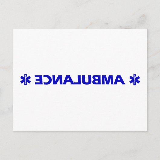 Ambulance (achterwaarts) briefkaart (Voorkant)