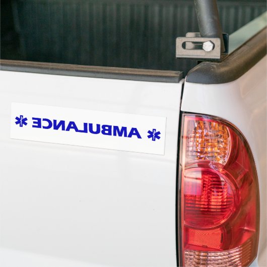 Ambulance (achterwaarts) bumpersticker (Op Truck)