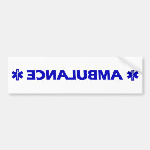 Ambulance (achterwaarts) bumpersticker