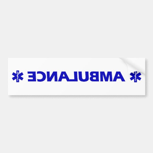 Ambulance (achterwaarts) bumpersticker (Voorkant)