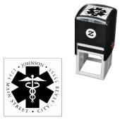 Ambulance Black Star of Life Retourlabel Zelfinktende Stempel (In situ)
