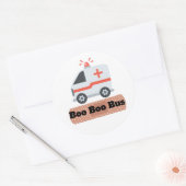 Ambulance Boo Boo Bus, EMS Humor Ronde Sticker (Envelop)