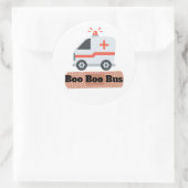Ambulance Boo Boo Bus, EMS Humor Ronde Sticker (Tas)