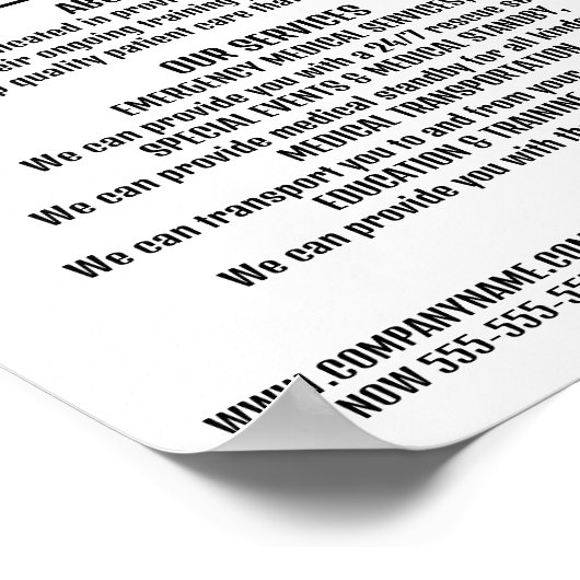 Ambulance Design, EMT, Paramedic Poster (Hoek)