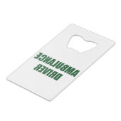 Ambulance driver creditkaart flessenopener (Voorkant Gekanteld)