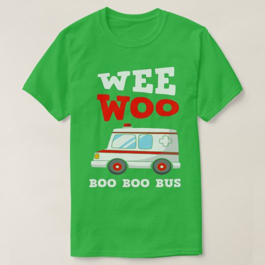 Ambulance Driver First Aid Wee Woo Boo Bus Funny P T-shirt (Design voorkant)