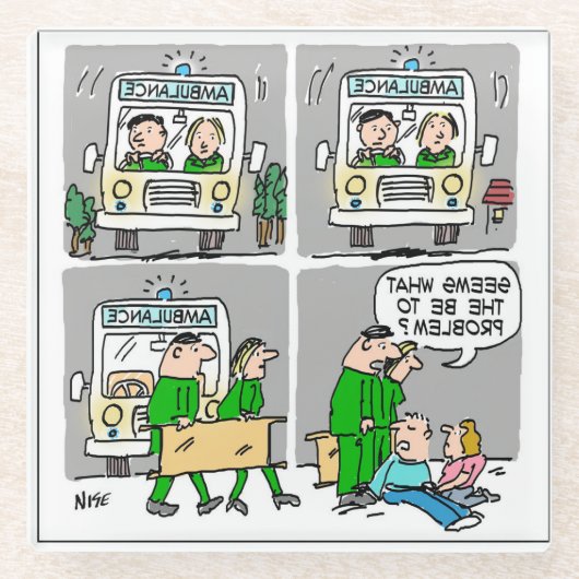 Ambulance driver of Paramedic Glazen Onderzetter (Voorkant)