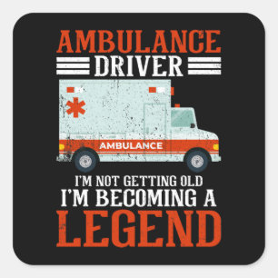 Ambulance driver Paramedic Vierkante Sticker