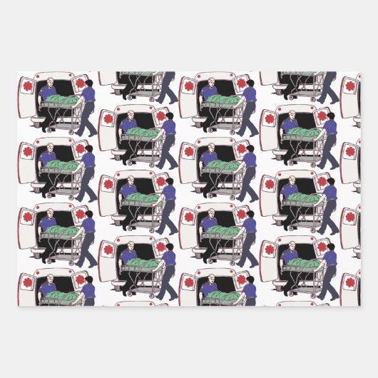 Ambulance Emergency Services Paramedics Inpakpapier Vel (Voorkant 2)