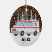 Ambulance EMT Paramedische kerst Keramisch Ornament (Rechts)