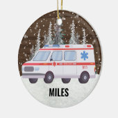 Ambulance EMT Paramedische kerst Keramisch Ornament (Links)