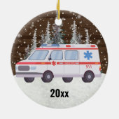 Ambulance EMT Paramedische kerst Keramisch Ornament (Achterkant)