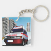 Ambulance in de stad sleutelhanger (Achterkant)