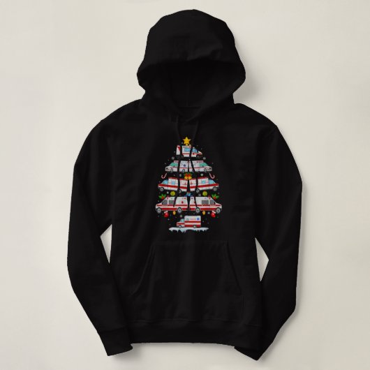 Ambulance kerstboom AMR Funny EMS Paramed Hoodie (Design voorkant)