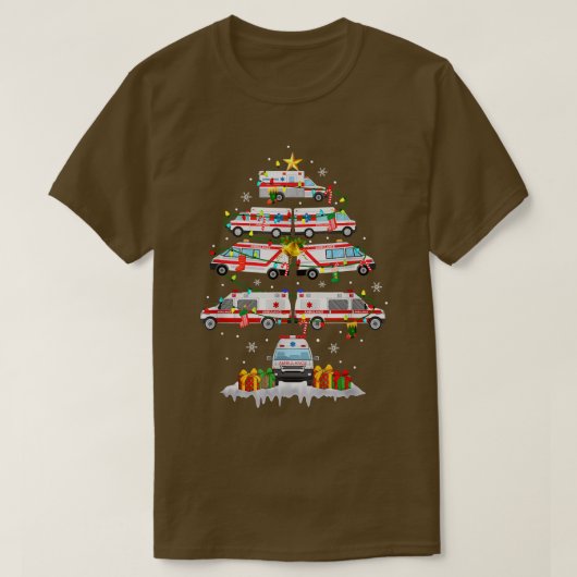 Ambulance kerstboom AMR Funny EMS Paramed T-shirt (Design voorkant)