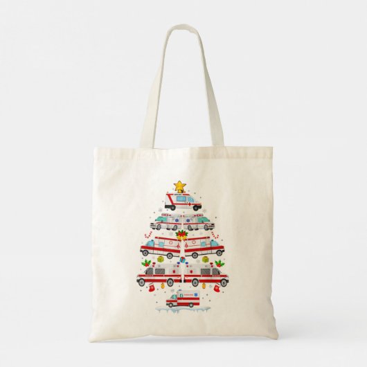 Ambulance kerstboom AMR Funny EMS Paramed Tote Bag (Achterkant)
