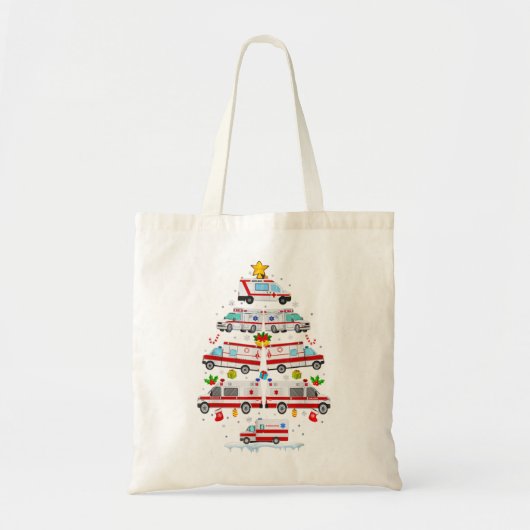 Ambulance kerstboom AMR Funny EMS Paramed Tote Bag (Voorkant)
