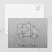 Ambulance; Metaalblik Briefkaart (Voorkant / Achterkant)