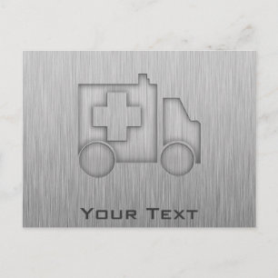 Ambulance; Metaalblik Briefkaart