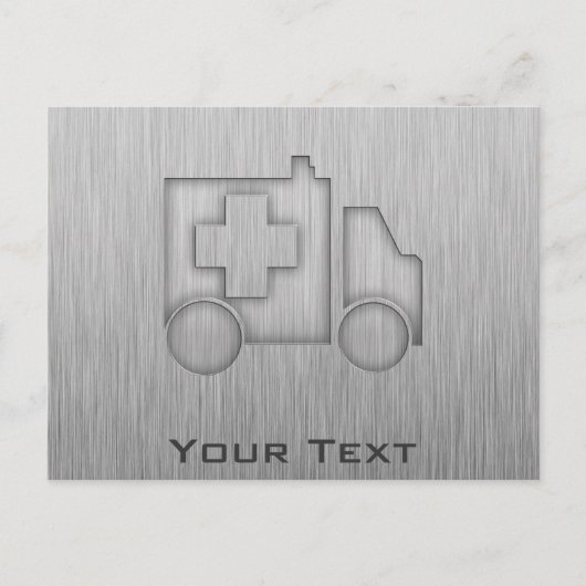 Ambulance; Metaalblik Briefkaart (Voorkant)