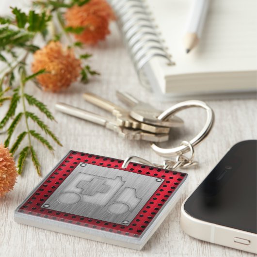 Ambulance; Metaalblik Sleutelhanger (Voorkant Rechts)