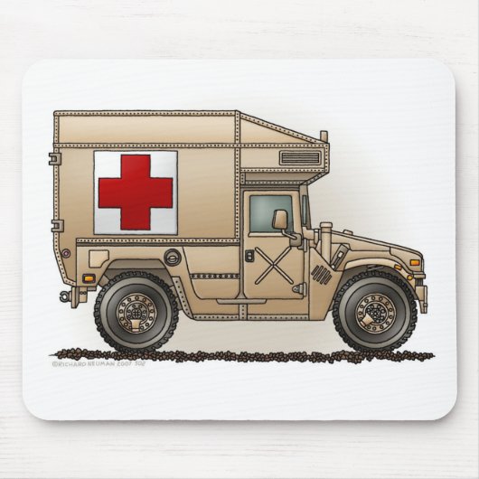 Ambulance Militaire Hummer Medische Muismat (Voorkant)