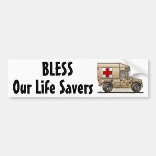 "Ambulance Militaire Hummer, ons leven redden... B Bumpersticker