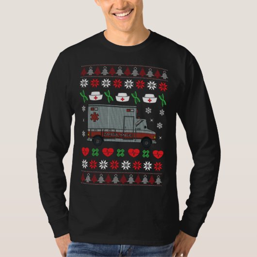 Ambulance Paramedic Holiday  Hospital Van Ugly Chr T-shirt (Voorkant)
