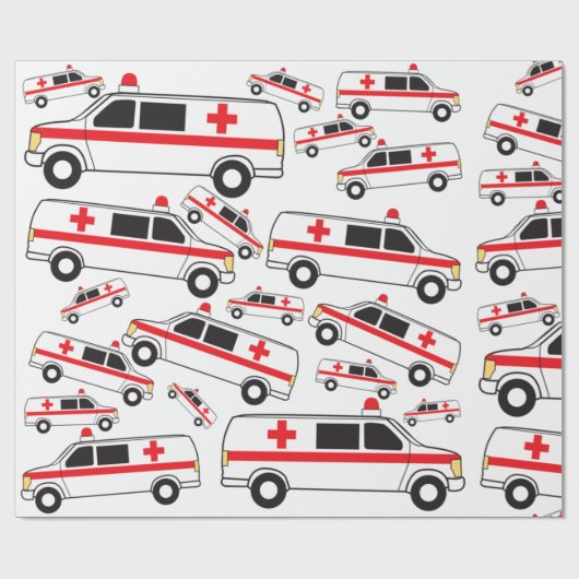 Ambulance Patroon Cadeaupapier (Vlak)
