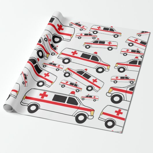 Ambulance Patroon Cadeaupapier (Uitgerold)