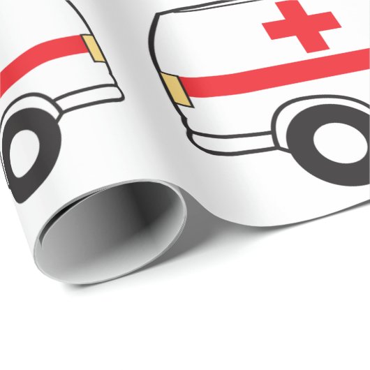 Ambulance Patroon Cadeaupapier (Rol Hoek)