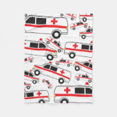 Ambulance Patroon Fleece Deken (Voorkant)