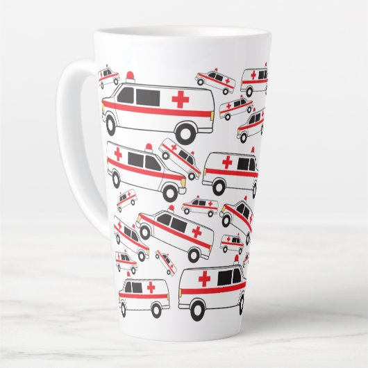 Ambulance Patroon Latte Mok (Linkerhoek)