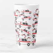 Ambulance Patroon Latte Mok (Voorkant)