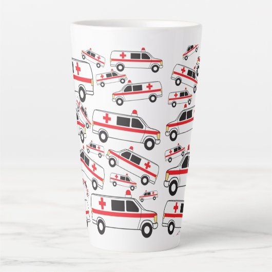 Ambulance Patroon Latte Mok (Voorkant)