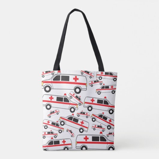 Ambulance Patroon Tote Bag (Achterkant)