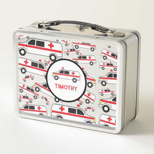 Ambulance Pattern Custom Name School (Achterkant)