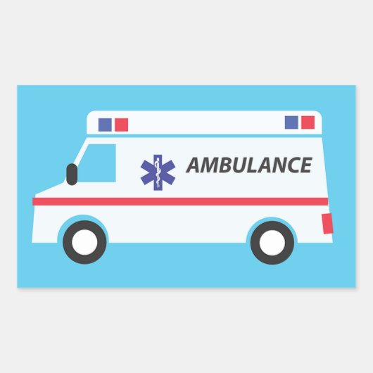 Ambulance Rechthoekige Sticker (Voorkant)