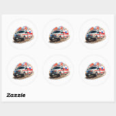 Ambulance Reddingsheld Ronde Sticker (Vel)