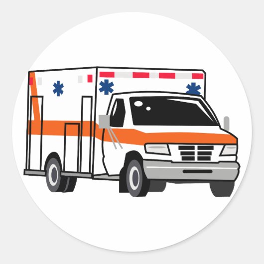 Ambulance Ronde Sticker (Voorkant)