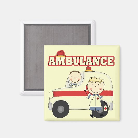 Ambulance T-shirts en cadeautjes Magneet (Voorkant / Achterkant)