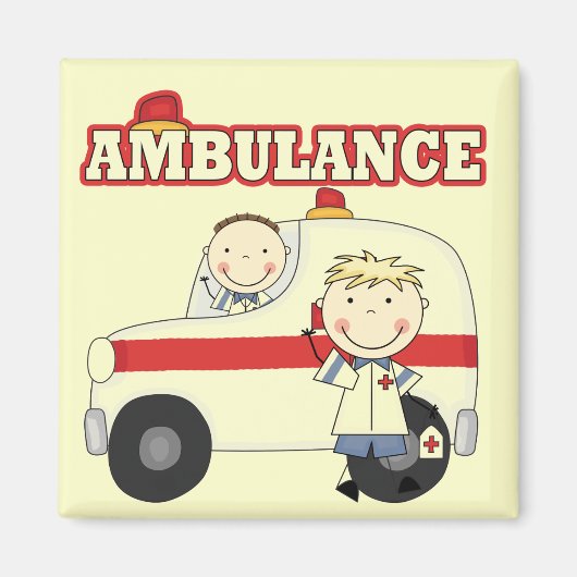 Ambulance T-shirts en cadeautjes Magneet (Voorkant)