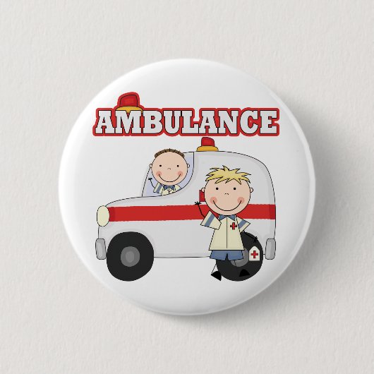 Ambulance T-shirts en cadeautjes Ronde Button 5,7 Cm (Voorkant)
