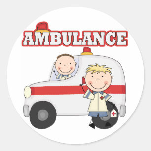 Ambulance T-shirts en cadeautjes Ronde Sticker